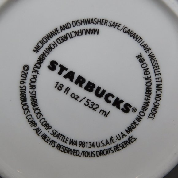 Starbucks 2016 White Gold Christmas Holiday Snowflake tall 18 oz Coffee Mug - Picture 6 of 6